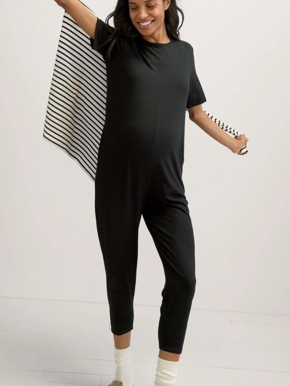 Hatch Walkabout Short Sleeve Maternity Jumpsuit